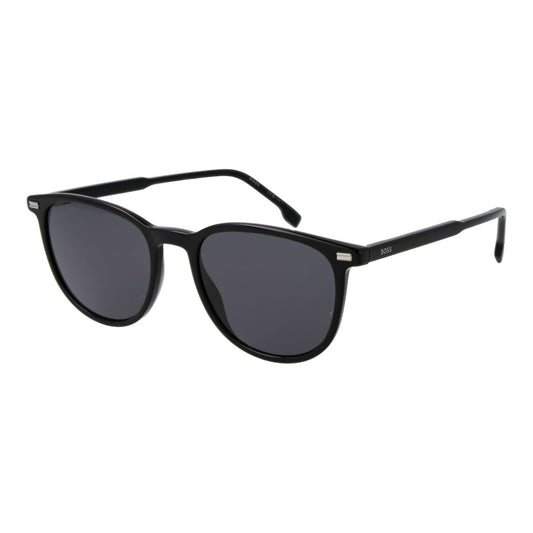 Hugo Boss zonnebril Heren BOSS 1881_S met elegant zwart ontwerp en donkere glazen.
