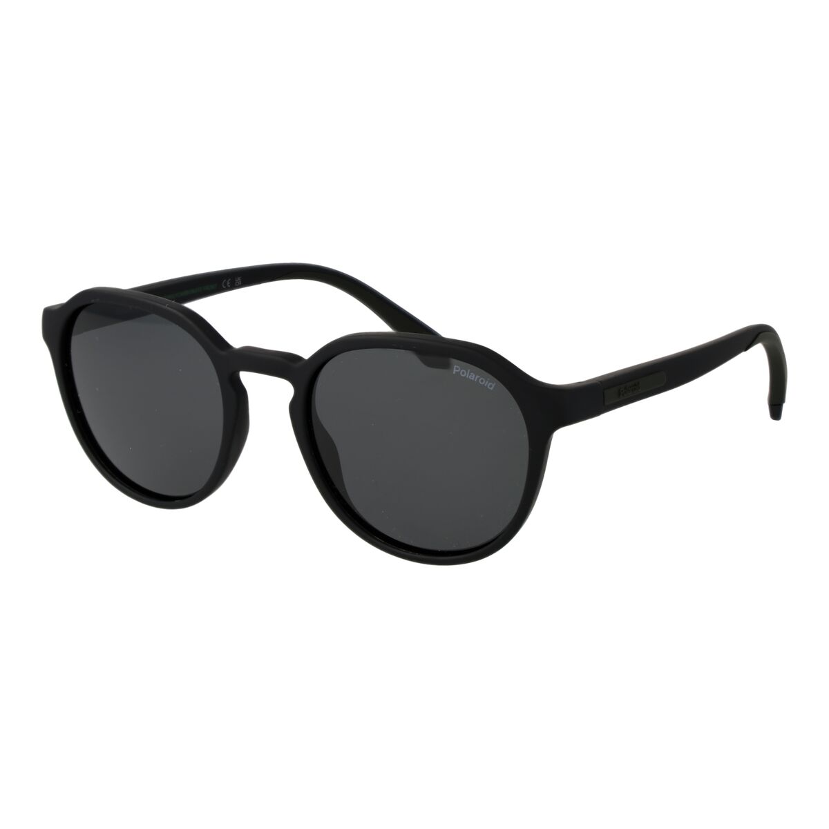 Zwarte Polaroid zonnebril voor heren met UV400 bescherming, elegant design.