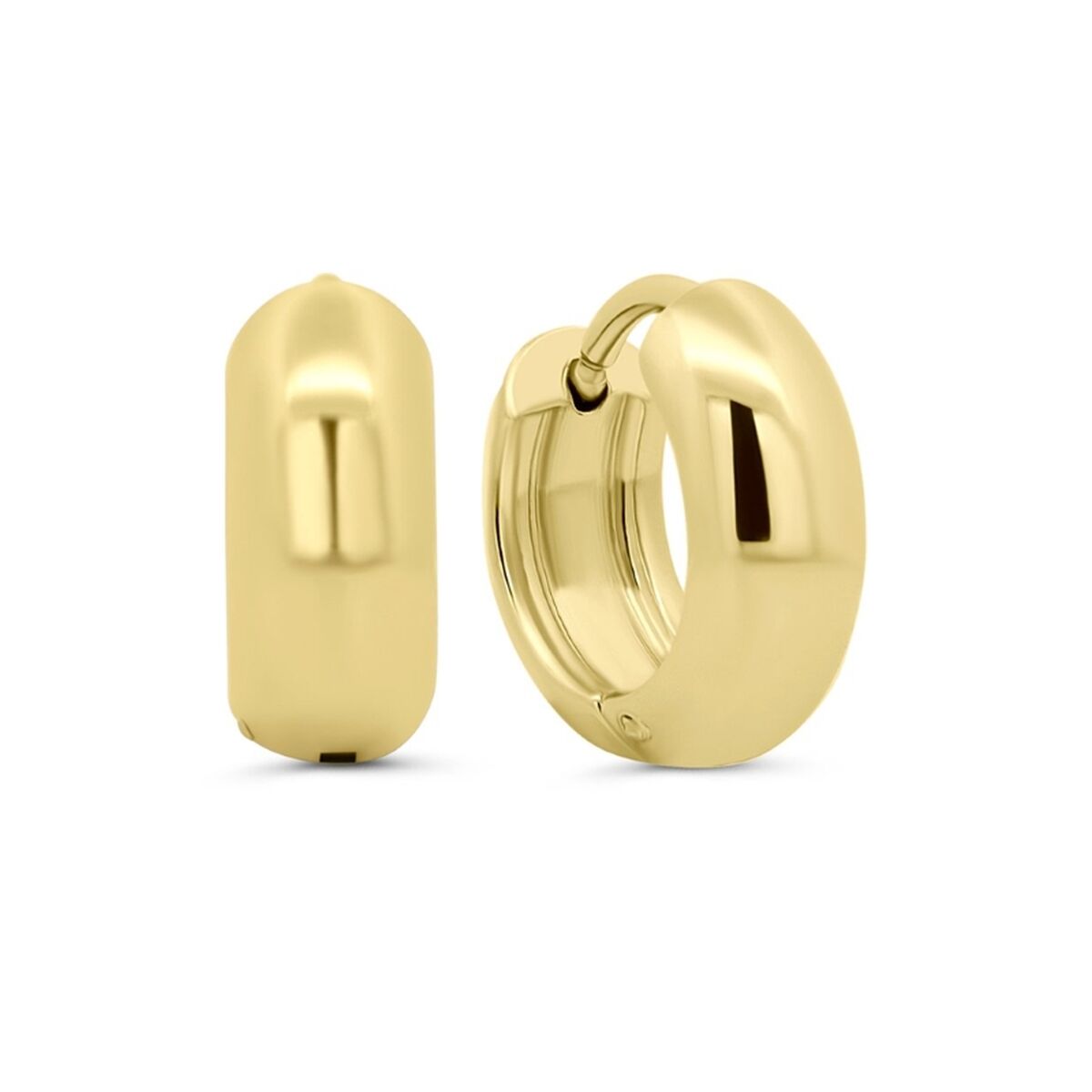 Gouden CO88 Collection oorbellen met een tijdloos, elegant ontwerp in zijaanzicht.