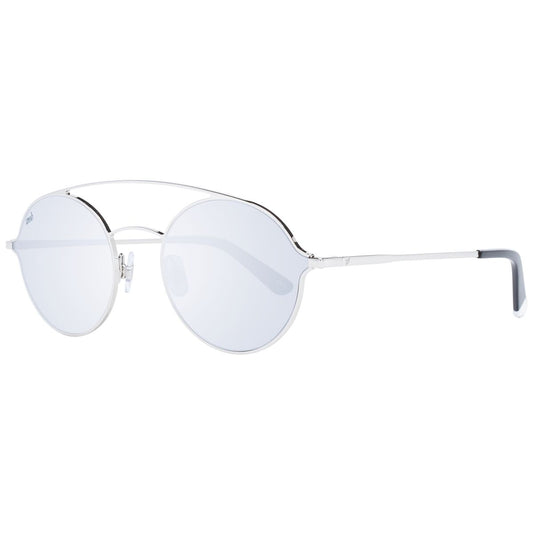 Stijlvolle Web Eyewear zonnebril voor heren met ronde glazen en zilveren frame.