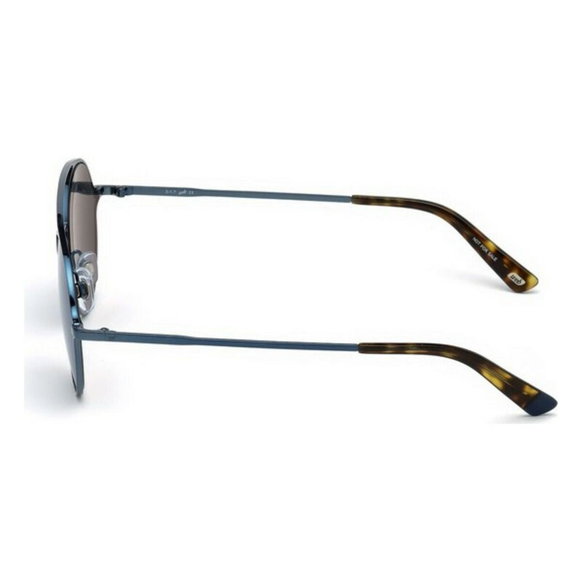 Zijaanzicht van de blauwe metalen zonnebril Web Eyewear met UV400 bescherming.