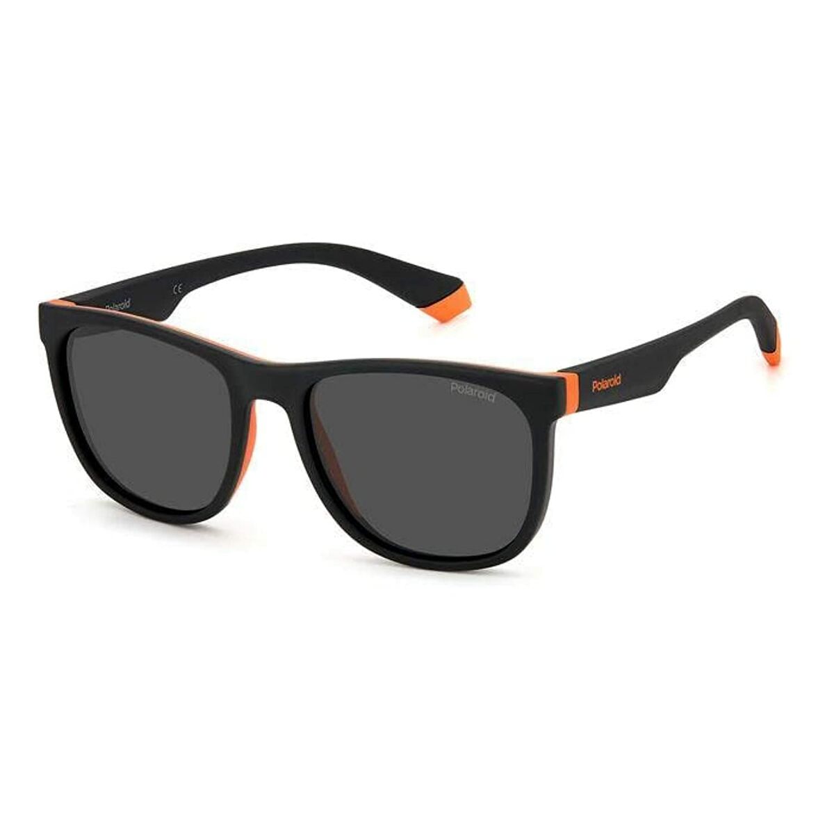 Trendy zwarte Polaroid zonnebril voor heren met UV400 bescherming.