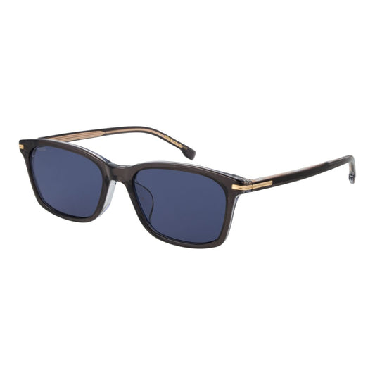 Hugo Boss zonnebril voor heren in multicolour met UV400 bescherming, schuin zijaanzicht.