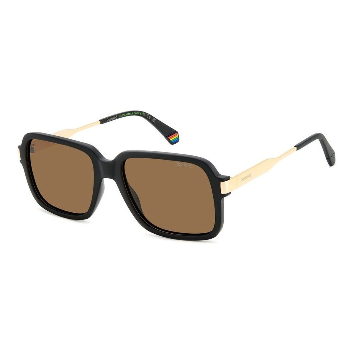 Polaroid zonnebril voor heren in multicolour met UV400 bescherming, zijaanzicht.