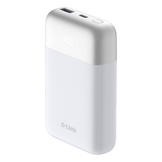 D-Link Powerbank DPP-101 in wit met een batterijcapaciteit van 10.000 mAh.