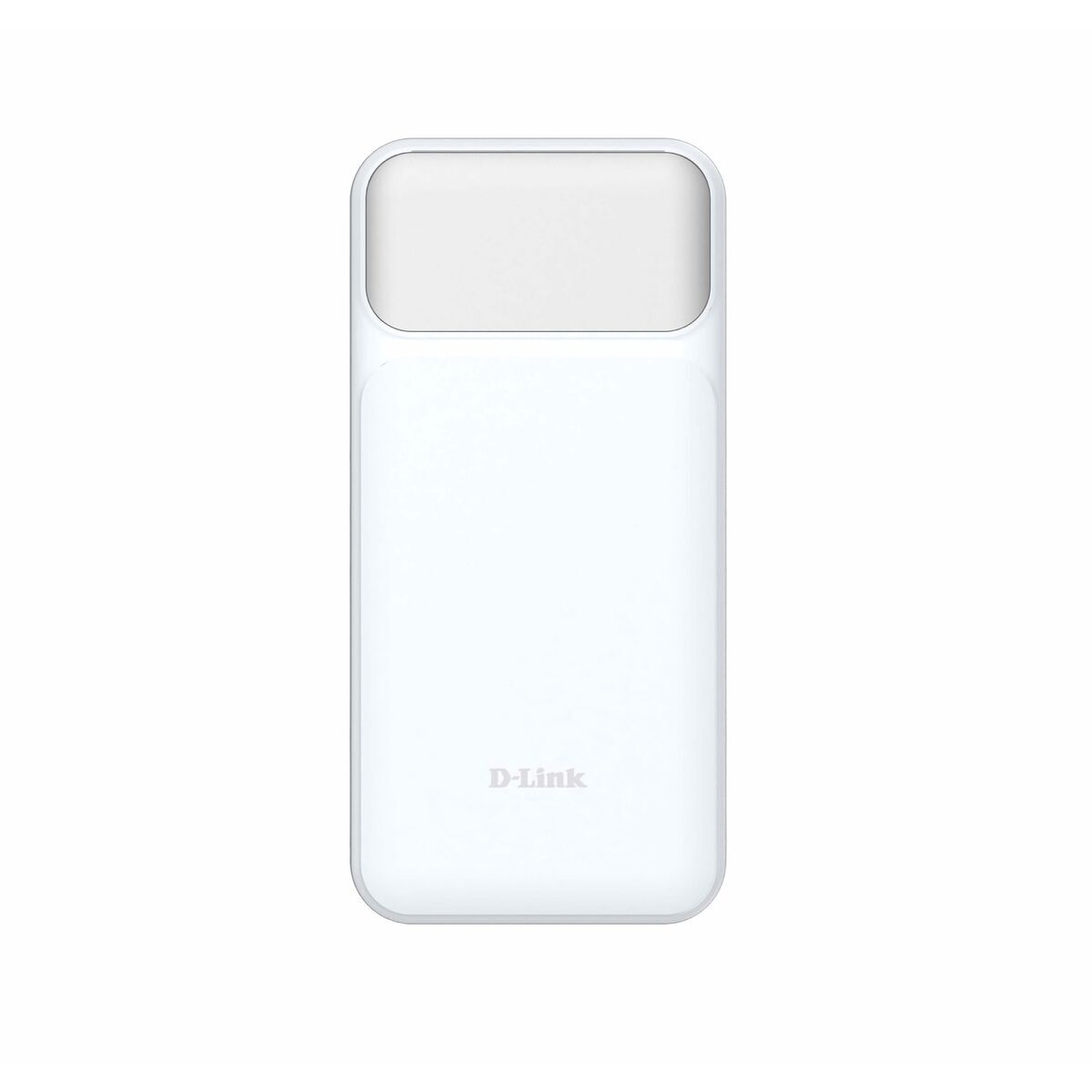 Detailweergave van de D-Link DPP-201 powerbank in wit met een gladde afwerking.