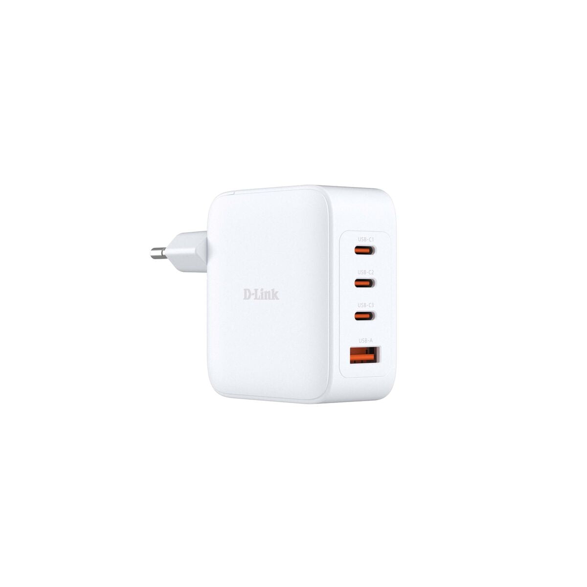Detail van de D-Link DCF-141/E powerbank in wit met meerdere USB-aansluitingen.