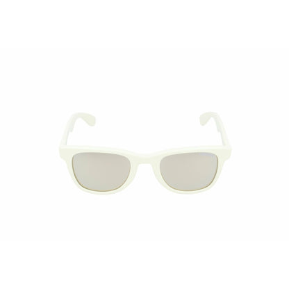 Detail van de witte Carrera CARRERA 6000 zonnebril met grijze glazen, frontaanzicht.