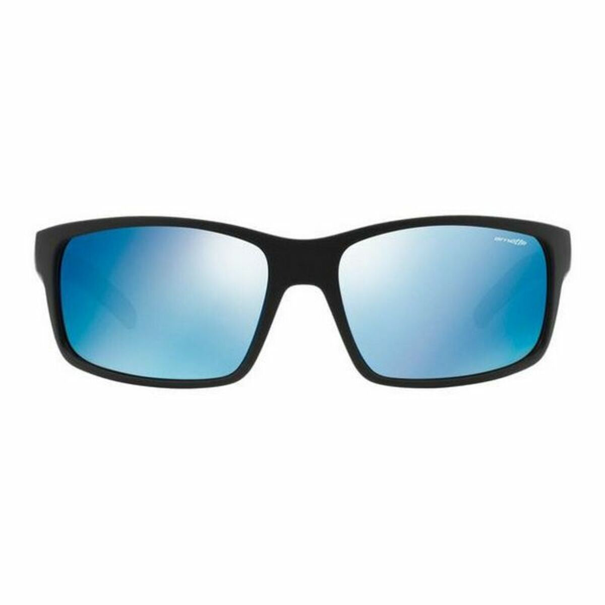 Zwarte Arnette Fastball zonnebril met blauwe lenzen en UV400-bescherming, vooraanzicht.