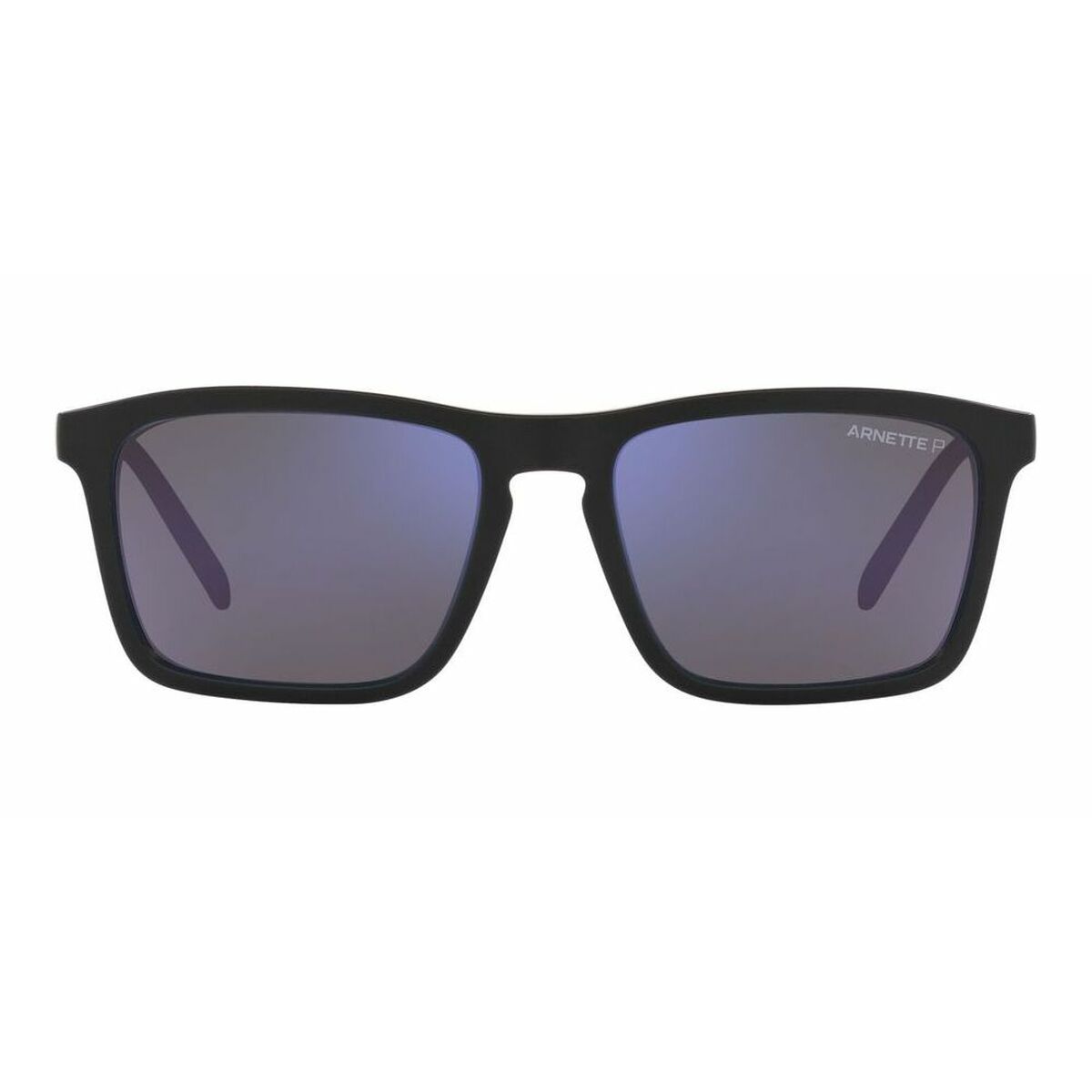 Zijaanzicht van de Arnette SHYGUY AN 4283 zonnebril met zwart frame en gepolariseerde glazen.