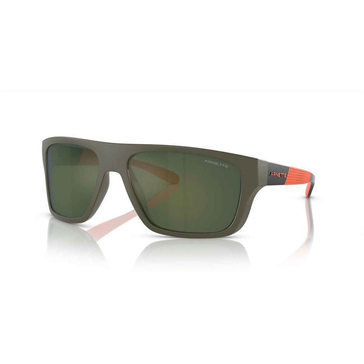 Arnette HIJIKI AN 4330 heren zonnebril in groen met oranje details, UV400 bescherming.
