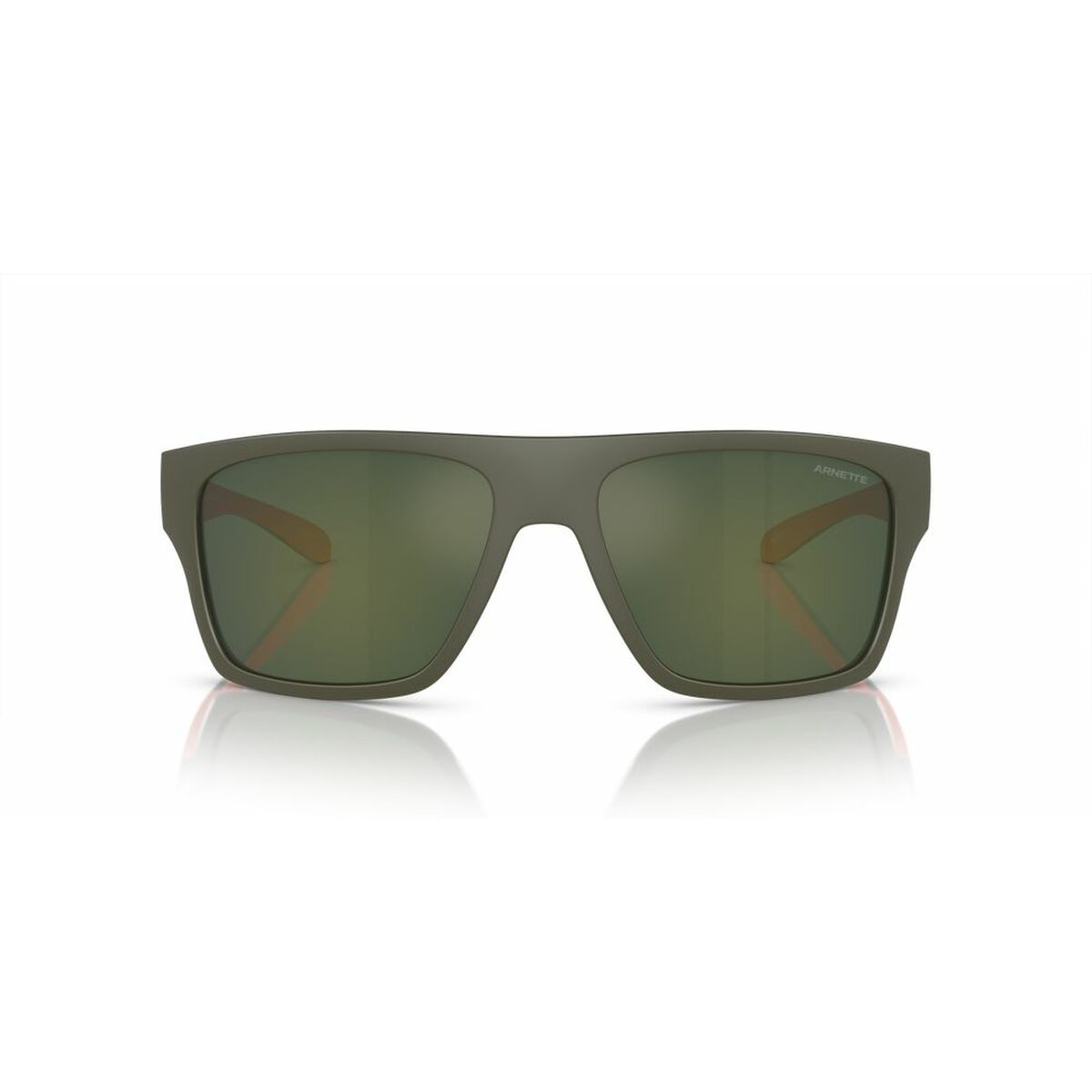 Zijaanzicht van de Arnette HIJIKI AN 4330 zonnebril in matte groene kleur.