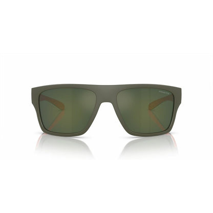 Zijaanzicht van de Arnette HIJIKI AN 4330 zonnebril in matte groene kleur.