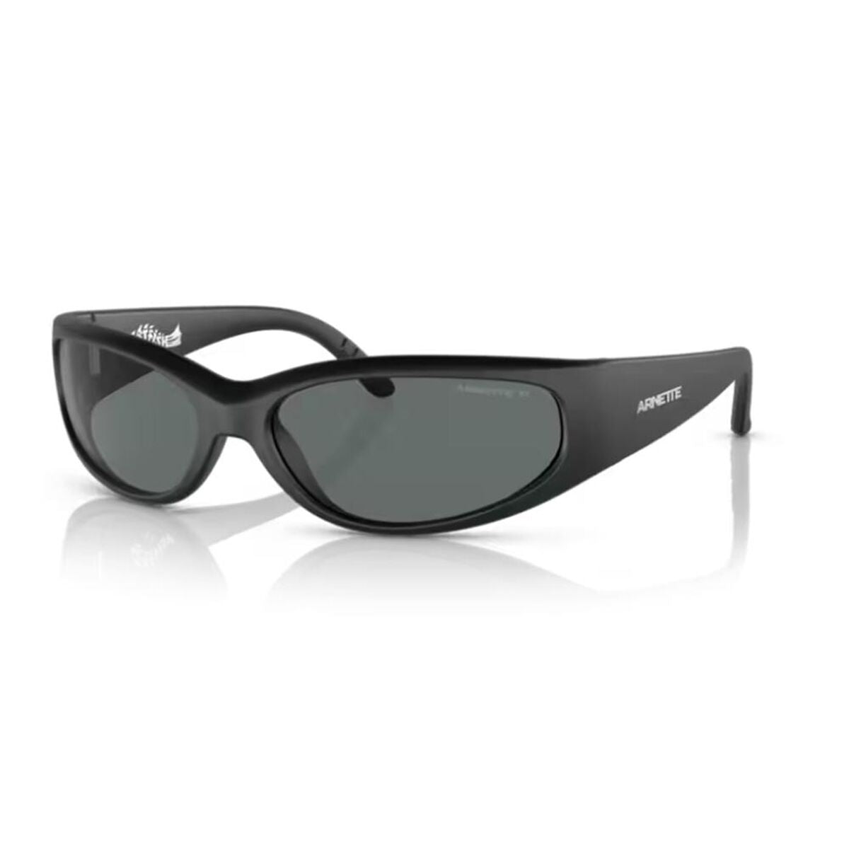 Zwarte Arnette CATFISH zonnebril met UV400 bescherming, zijaanzicht.