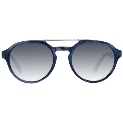 Detail van de multicolour Web Eyewear zonnebril met gradiënt lenzen en een stevig montuur.