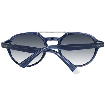 Detail van de multicolour Web Eyewear zonnebril heren, zijaanzicht met gradiënt glazen.