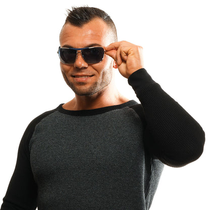Zonnebril Heren Web Eyewear Multicolour, gedragen door man met een zwart-grijze trui.