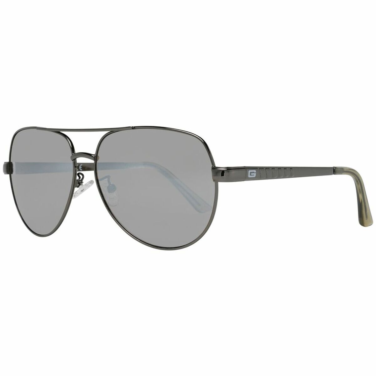 Stijlvolle Guess zonnebril voor heren met multicolour frame en UV400 bescherming.