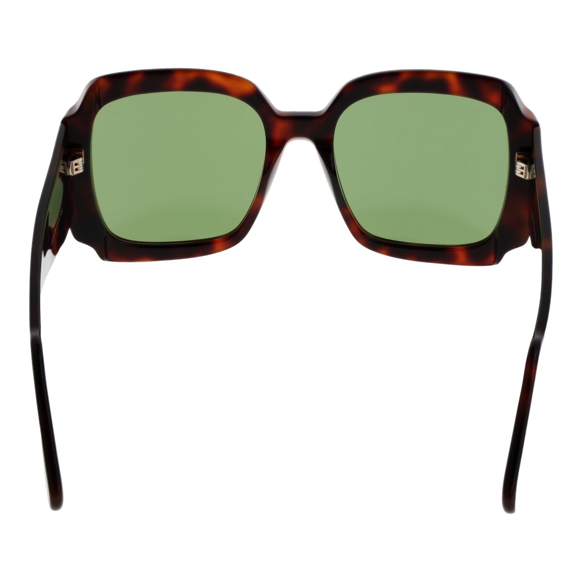 Detail van de GCDS zonnebril in multicolour met groene glazen en een trendy ontwerp.