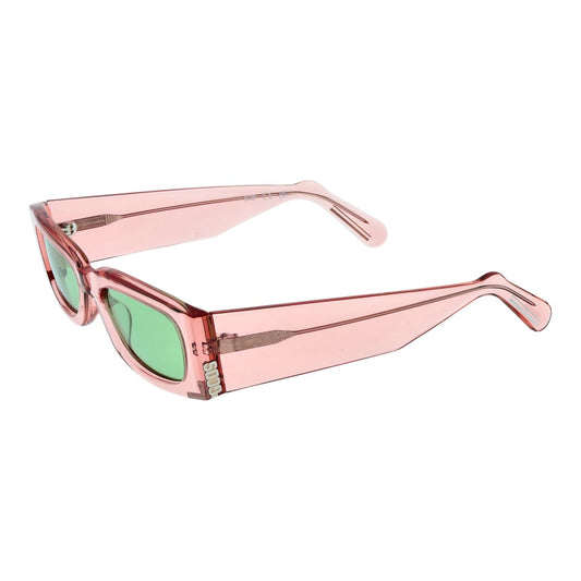 GCDS zonnebril heren in multicolour met opvallend roze frame en groene glazen.