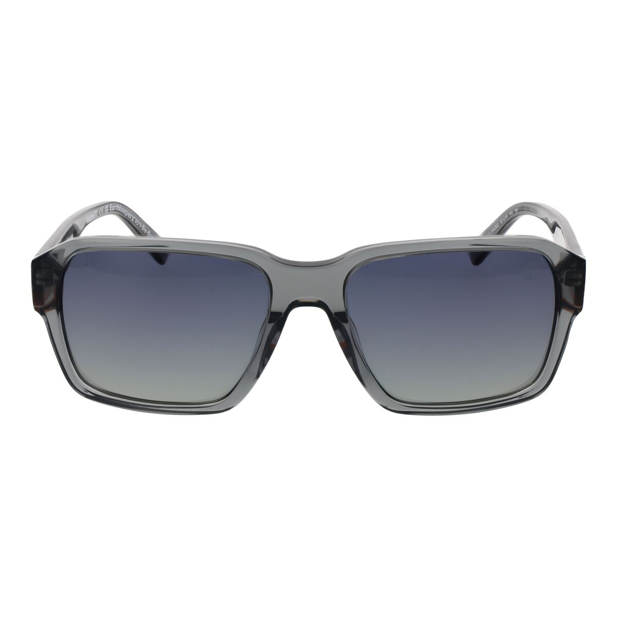 Detail van de Timberland zonnebril TB9343 5720D met grijs montuur en gradient glazen.