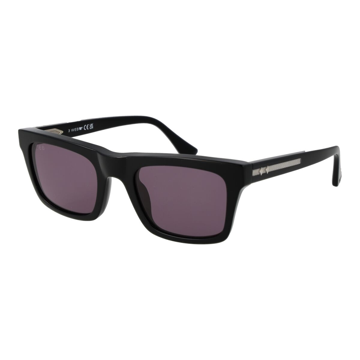 Zwarte Web Eyewear zonnebril voor heren met elegant ontwerp en UV400 bescherming.