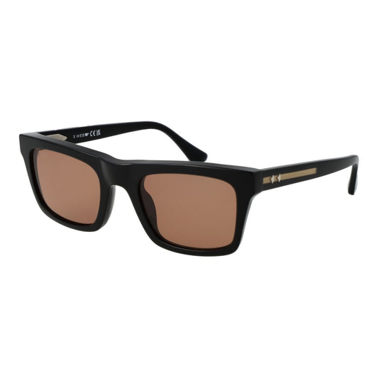 Zwarte Web Eyewear zonnebril voor heren met bruin glas en elegante details.