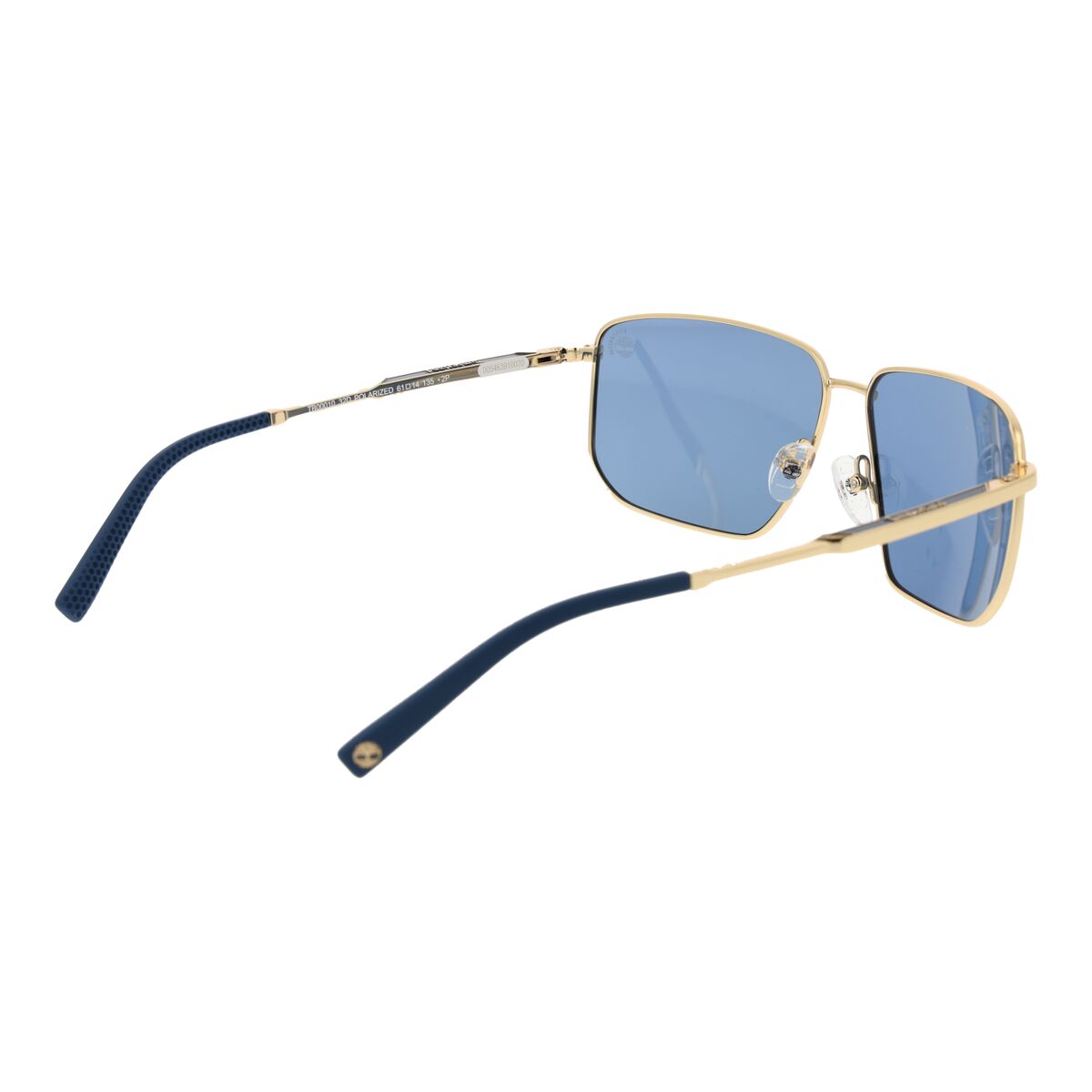 Zijaanzicht van de Timberland zonnebril met blauwe glazen en een trendy multicolour frame.