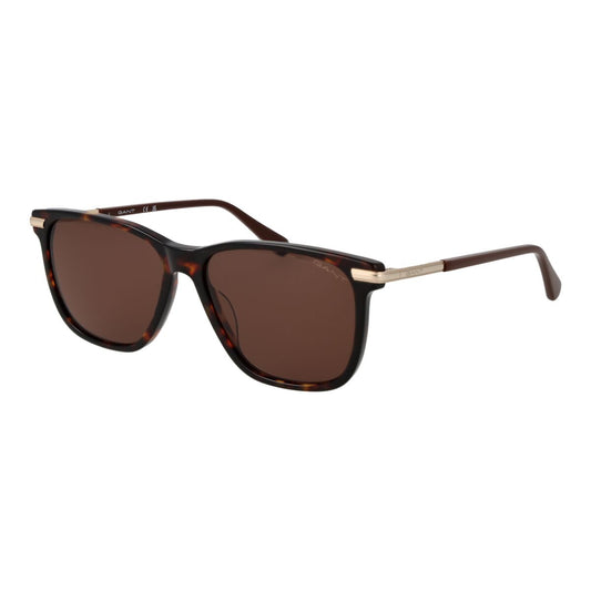 Gant zonnebril voor heren in vierkante vorm met Habana frame en bruine glazen.