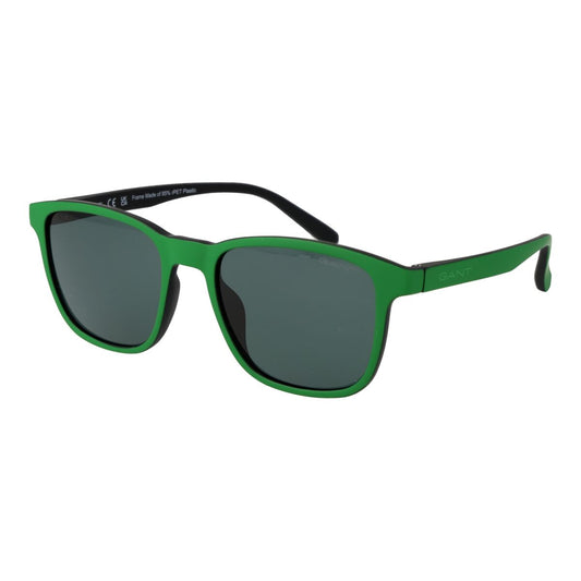Trendy vierkante Gant zonnebril voor heren in groen met UV400 bescherming.