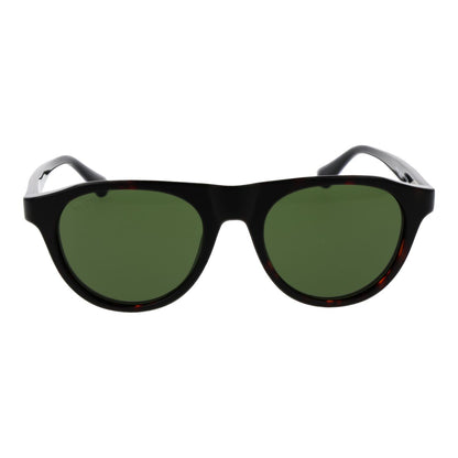 Zwarte Web Eyewear zonnebril met groene glazen, frontaanzicht en stijlvol ontwerp.
