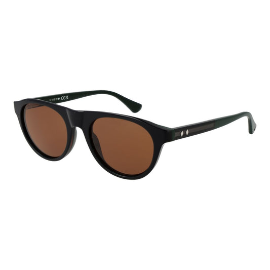 Zwarte Web Eyewear zonnebril voor heren met bruin getinte glazen en modern design.