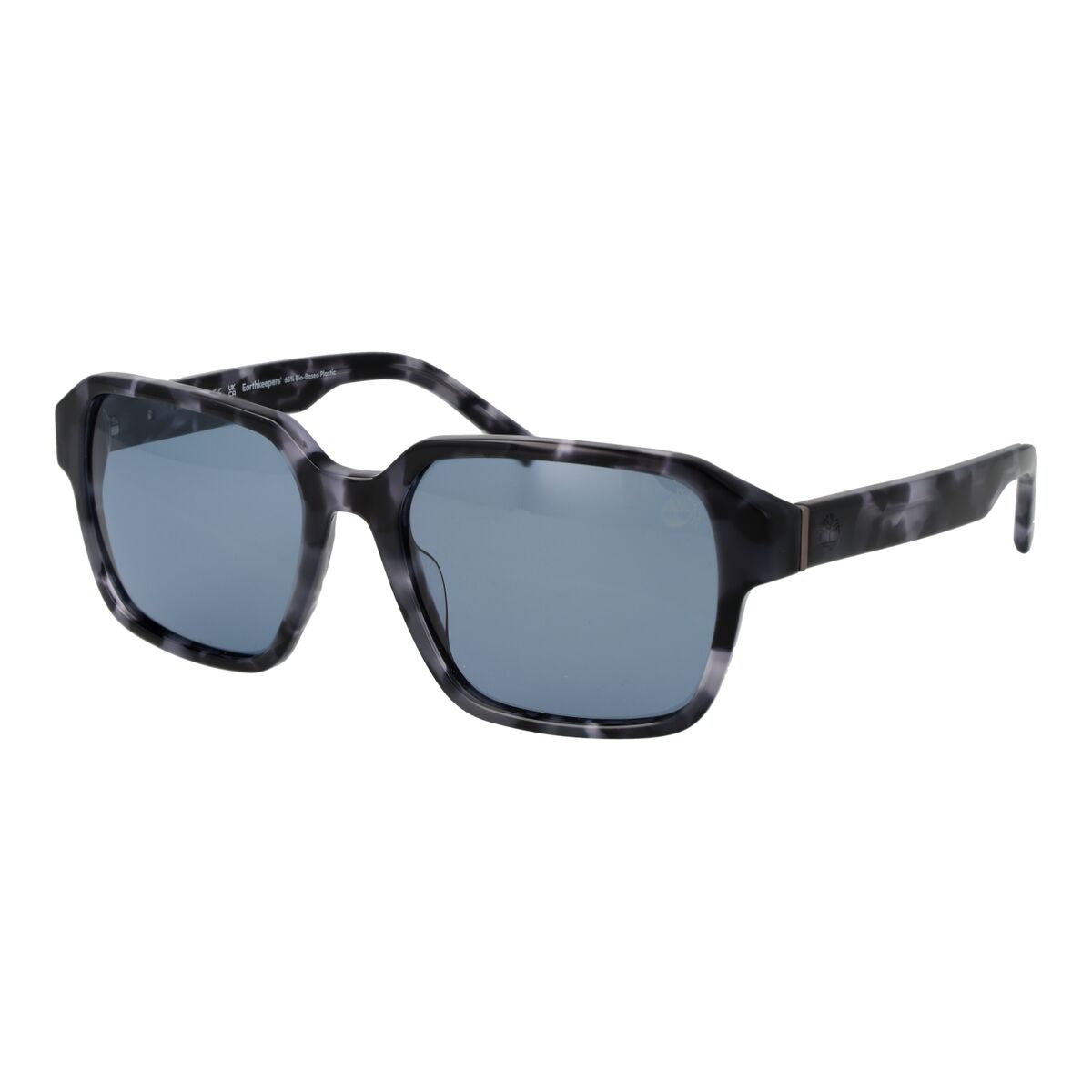 Timberland gepolariseerde zonnebril TB00043 in zwart-wit marmerdesign, met vierkant montuur.