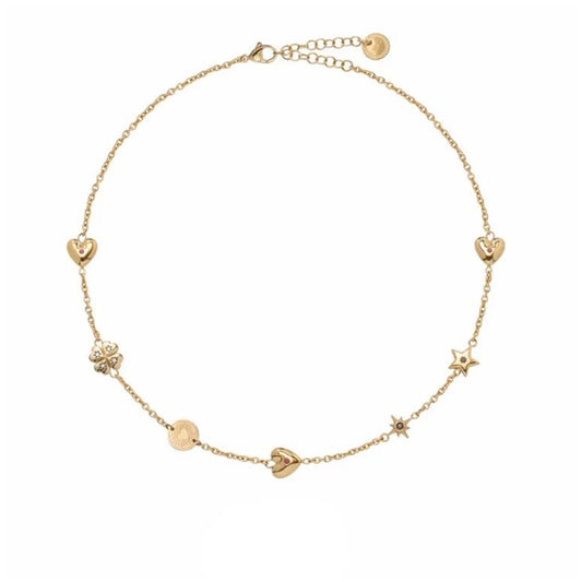 Gouden LIU JO armband met elegante afwerking en diverse charmante hangers.
