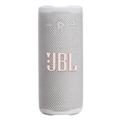 Detail van de witte JBL Draagbare Bluetooth luidspreker met bedieningsknoppen.