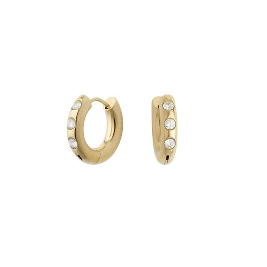 Gouden LIU JO oorbellen met elegante design en sprankelende details.