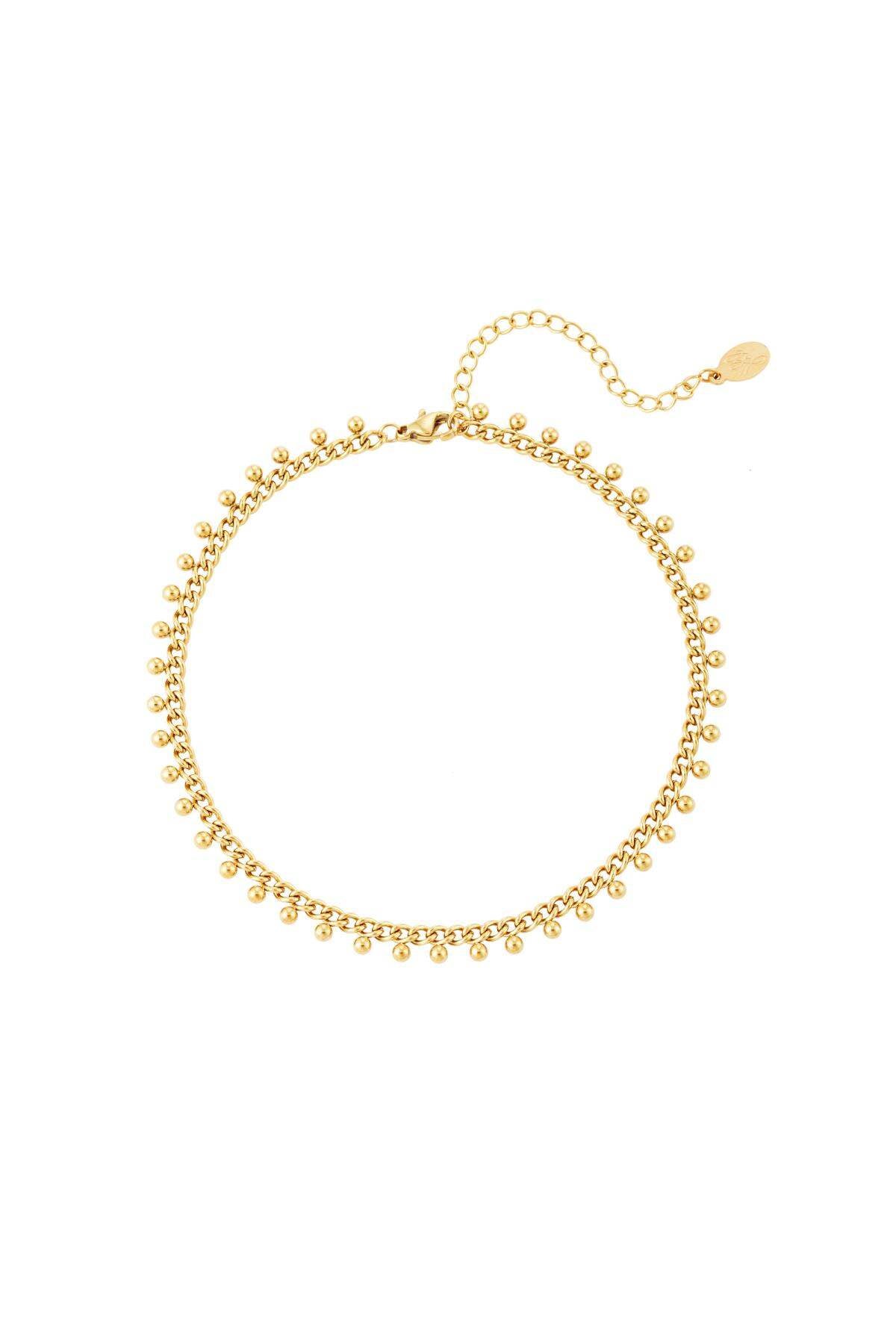 Gouden enkelbandje van Festivalzone.com met stijlvolle bolletjesdetails.