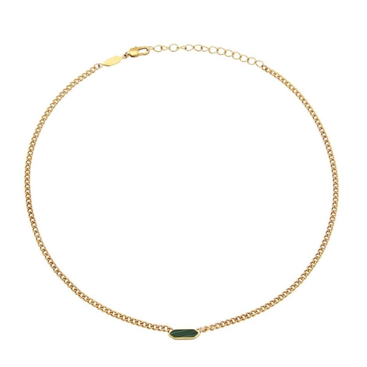 Gouden Breil ketting voor dames met elegante afwerking en mineraal kristal.