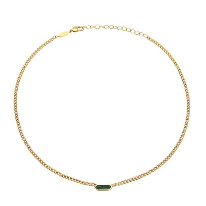 Gouden Breil ketting voor dames met elegante afwerking en mineraal kristal.