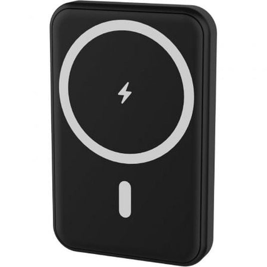 Zwarte Wonder Powerbank WX5MAG met stijlvol ontwerp en oplaadsymbool.