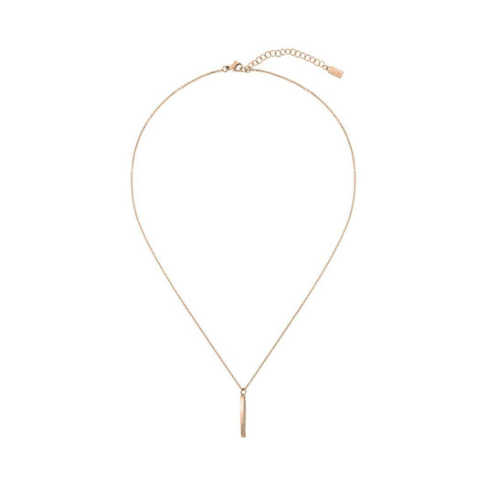 Gouden Hugo Boss damesketting met elegante hangende staaf, perfect voor elke gelegenheid.