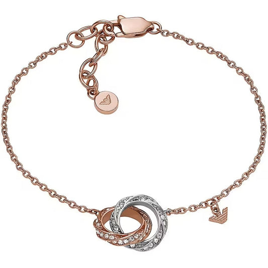Emporio Armani armband voor dames met elegante, gedetailleerde schakels en strass-steentjes.