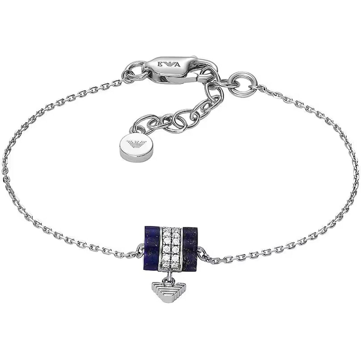 Emporio Armani armband voor dames met een elegante, verfijnde uitstraling en blauwe details.