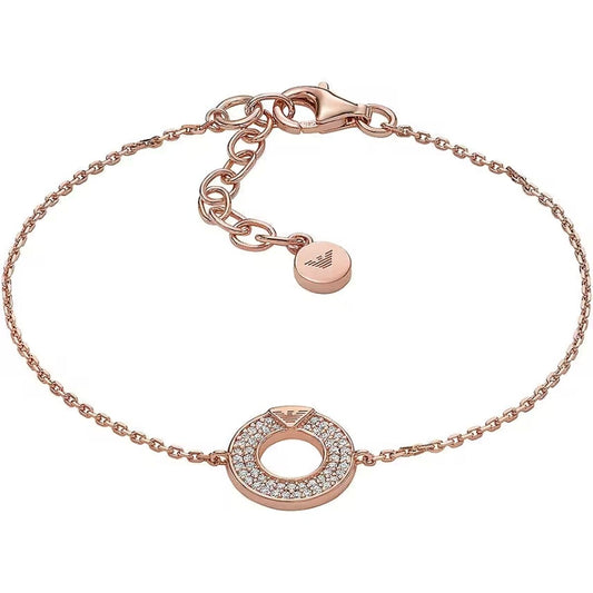 Roze gouden Emporio Armani armband met sprankelende details en een elegante schakelketting.