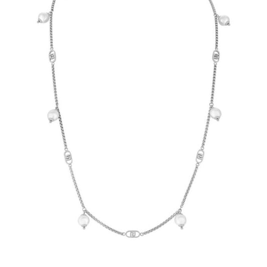 Zilverkleurige LIU JO ketting voor dames met elegante stijl en pareldetails.