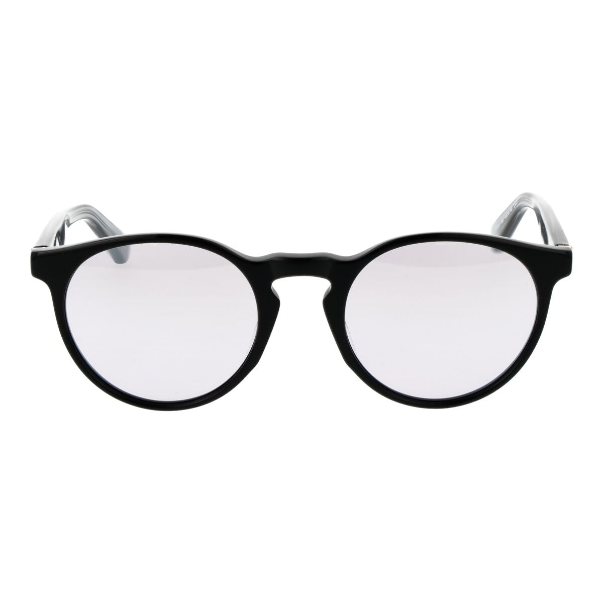 Zijaanzicht van de Scotch & Soda zonnebril met zwart montuur en lichte glazen.