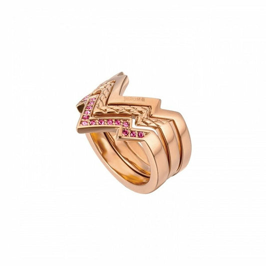Just Cavalli damesring met uniek design en roze stenen, elegant en stijlvol.