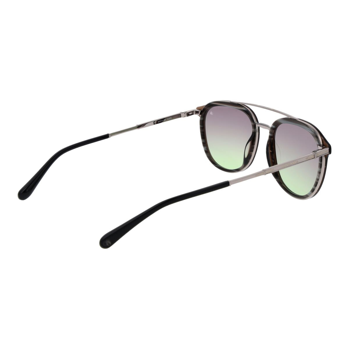 Zijaanzicht van de Scotch & Soda zonnebril met multicolour lenzen en metalen montuur.