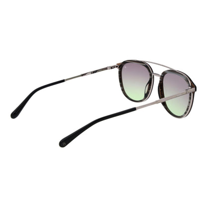 Zijaanzicht van de Scotch & Soda zonnebril met multicolour lenzen en metalen montuur.