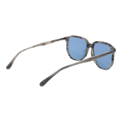 Zijaanzicht van de Scotch & Soda zonnebril met blauw glas en een multicolour frame.